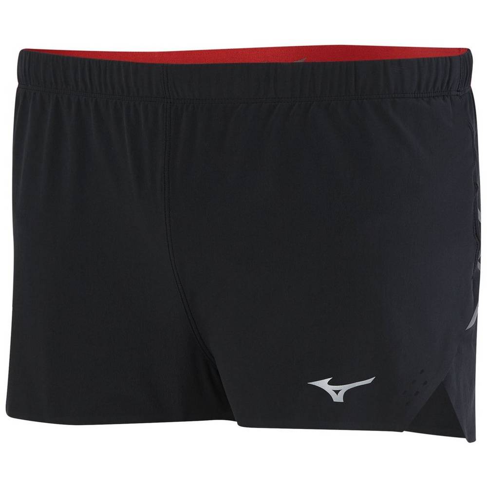 Mens Mizuno Aero 1.5" Split Shorts Black Philippines (SQPJYA973)